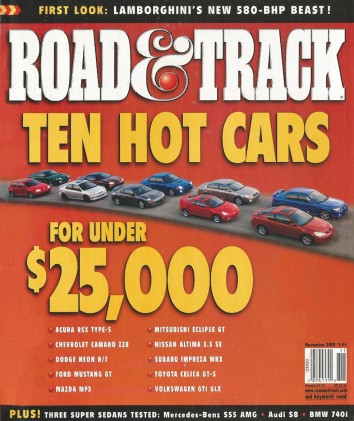 ROAD & TRACK 2001 NOV - JIM HALL, V12 CIEN, CHAPARRAL